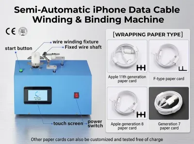 Semiautomatisk iPhone-datakabelviklings- og bindingsmaskine WPM-K287