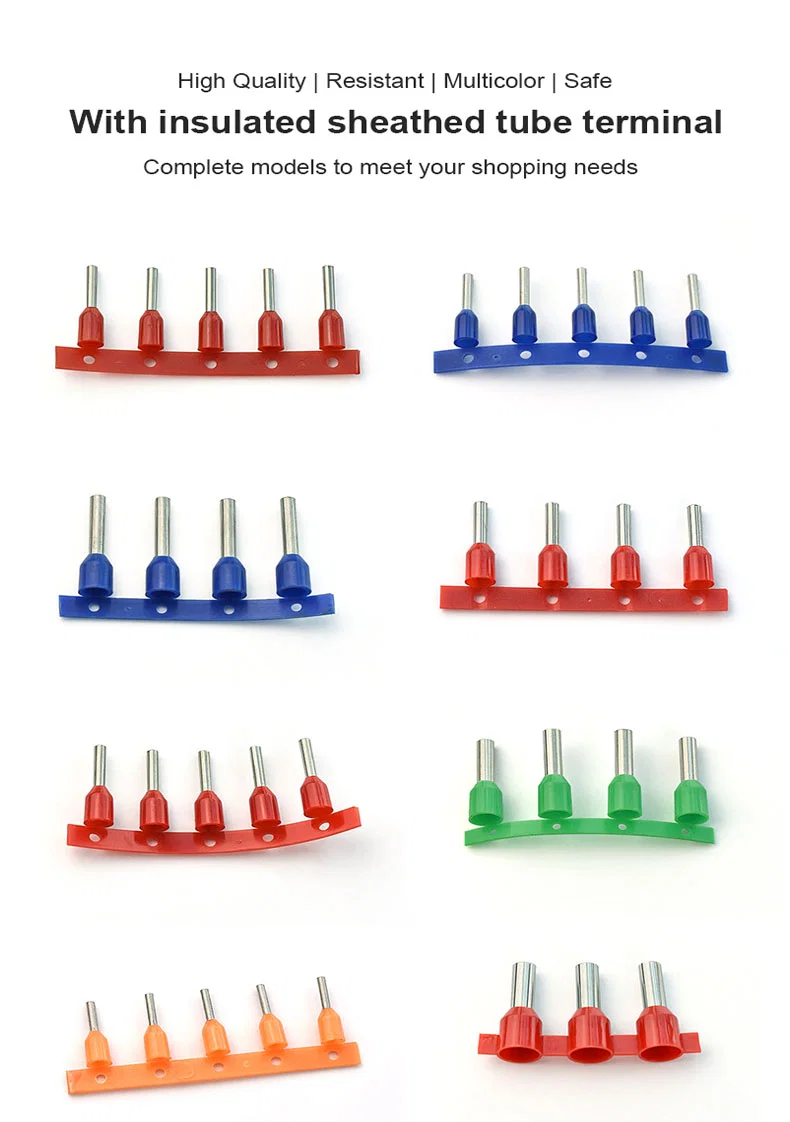 Messing nylon isolerede han- og hun-terminaler Rulleflag-hylster, hylsterterminal, isoleret terminal