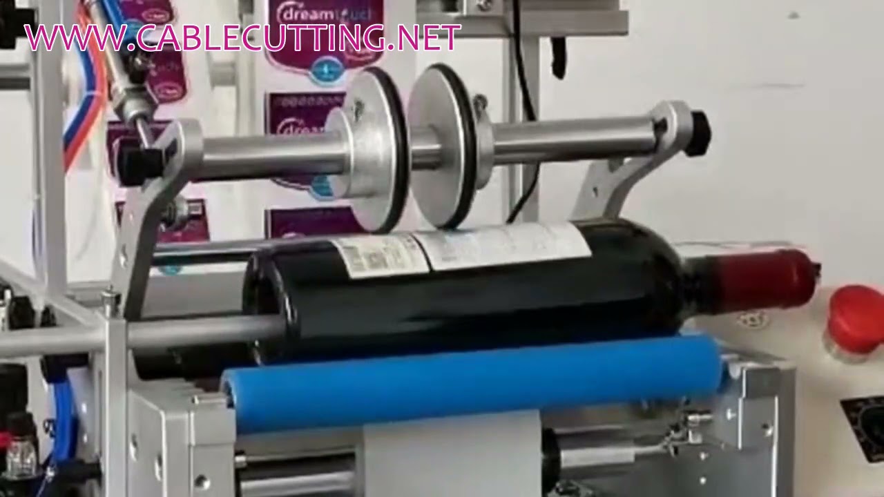 Dobbelt Etiket Rundflaske Etiketteringsmaskine, Elektrisk Halvautomatisk Etiketteringsmaskine, Manuel Flaske