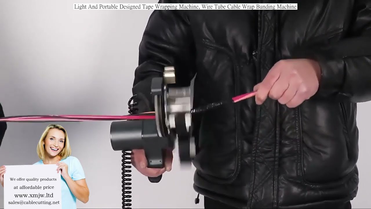 Light And Portable Designed Tape Wrapping Machine, Wire Tube Cable Wrap Bunding Machine