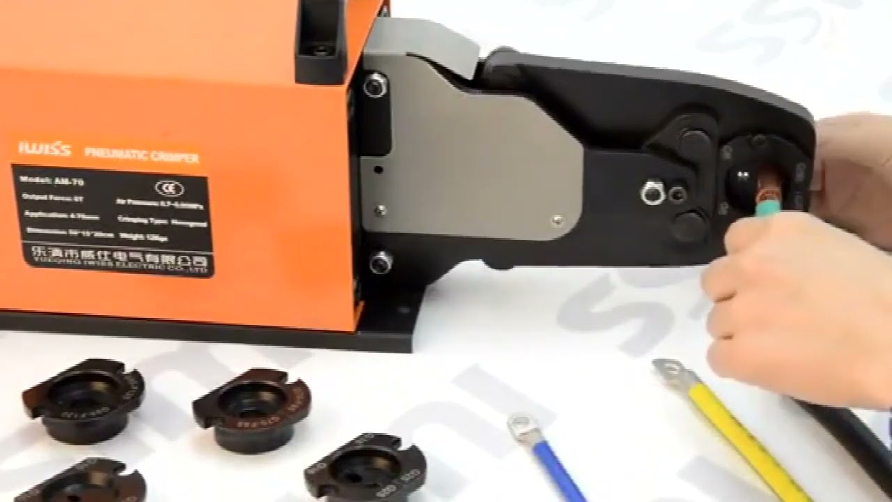 LY AM 240: Kraftig Pneumatisk Krympetang - Krymper 6-240mm² Kabelsko og Dåser med Indbygget Klemme (110V)